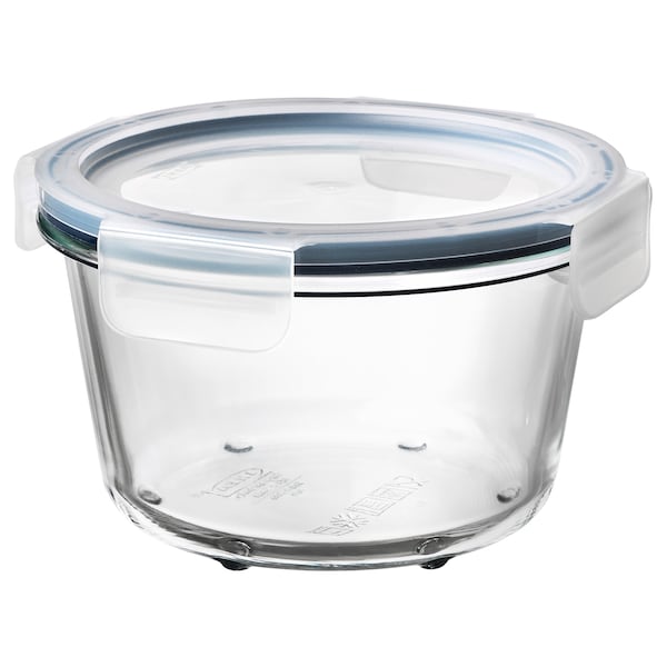 IKEA 365+ Vorratsbehälter mit Deckel, rund Glas/Kunststoff,