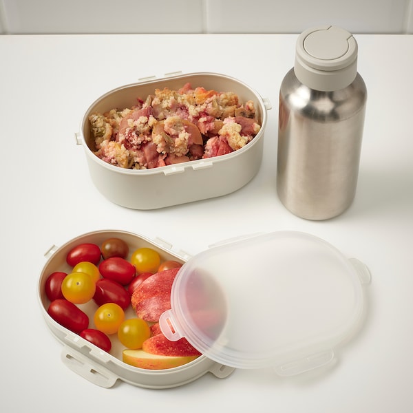 UTBJUDA Stapelb. Lunchbox trock. Lebensmit., helles Graubeige Vierteljährliche Förderung