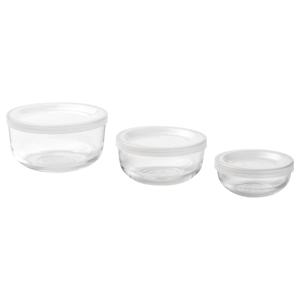 BESTÄMMA Dose mit Deckel 3er-Set, Glas