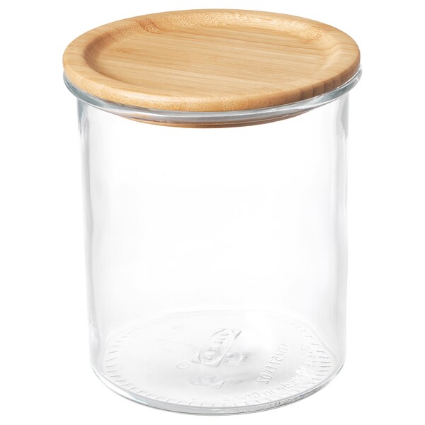IKEA 365+ Dose mit Deckel, Glas/Bambus,