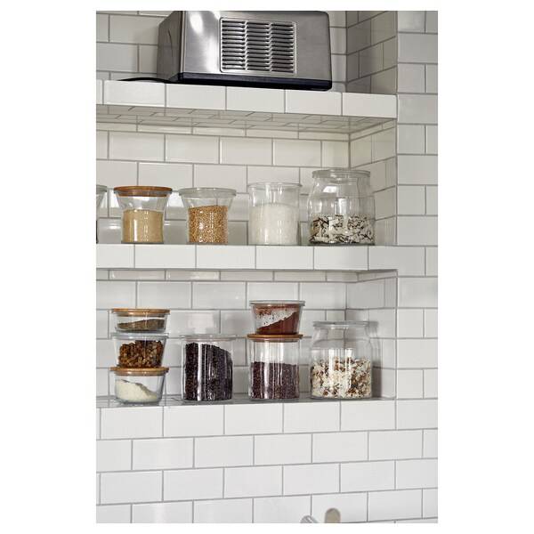 IKEA 365+ Dose mit Deckel, Glas/Bambus, Discount Store für neue Produkte