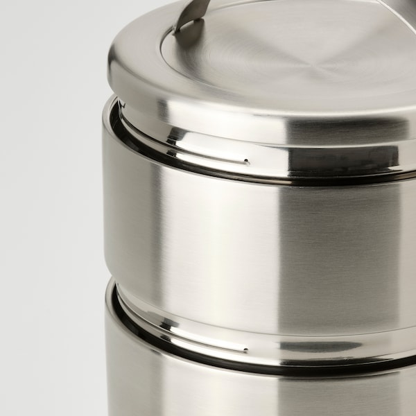 FÖRSKAFFA Lunchbox, isoliert, 2 Ebenen, Edelstahl Clearance-Verkauf