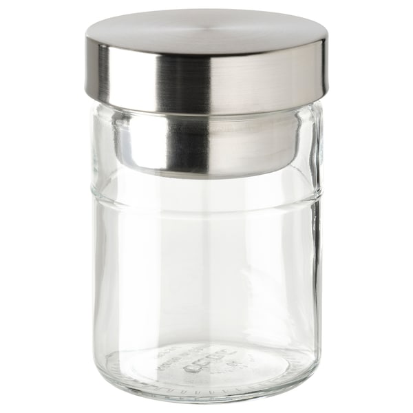 DAGKLAR Glas mit Einsatz, Klarglas/Edelstahl,