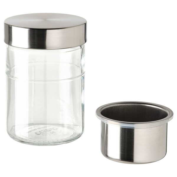 DAGKLAR Glas mit Einsatz, Klarglas/Edelstahl, Black Friday Preise