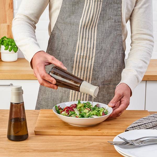 HALVTOM Flasche mit Ausgießer, Glas/braun, Muttertagsangebot