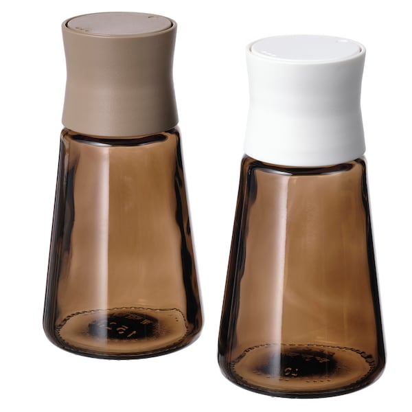 HALVTOM Salz- und Pfefferstreuer, Glas/braun, Vatertagsangebot