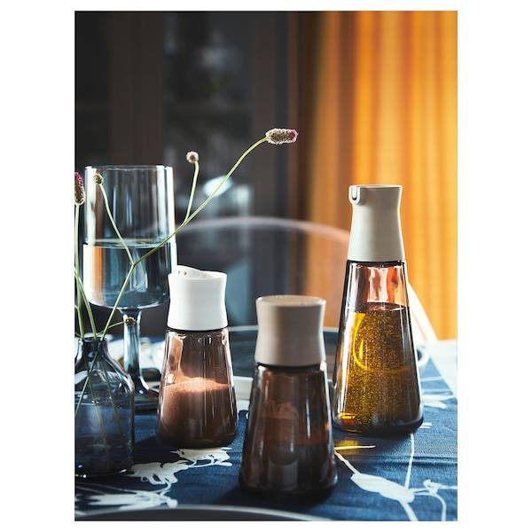 HALVTOM Salz- und Pfefferstreuer, Glas/braun, Vatertagsangebot