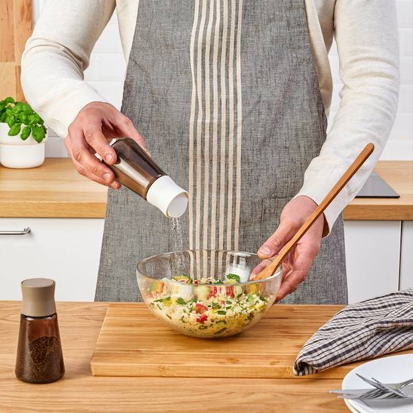 HALVTOM Salz- und Pfefferstreuer, Glas/braun, Vatertagsangebot