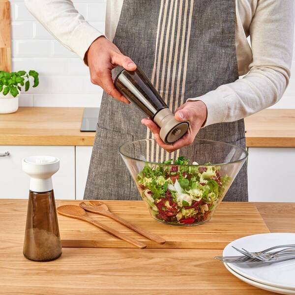 HALVTOM Gewürzmühle, Glas/braun, Top Angebot