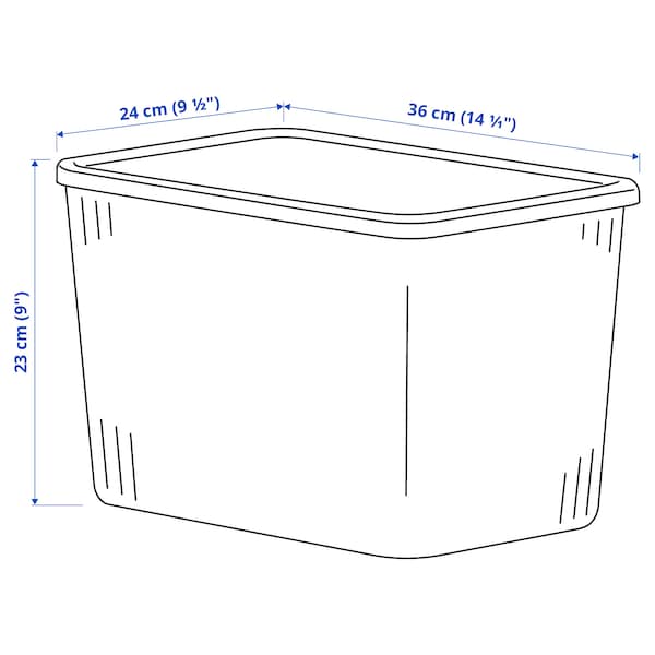 RYKTA Box mit Deckel, transparent graublau, Online Outlet