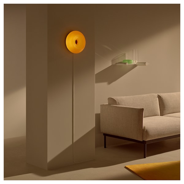 VARMBLIXT Tisch-/Wandleuchte, LED, orange Glas/rund, Bis zu 65% Rabatt