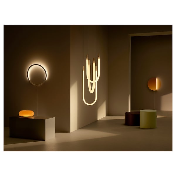 VARMBLIXT Tisch-/Wandleuchte, LED, orange Glas/rund, Bis zu 65% Rabatt