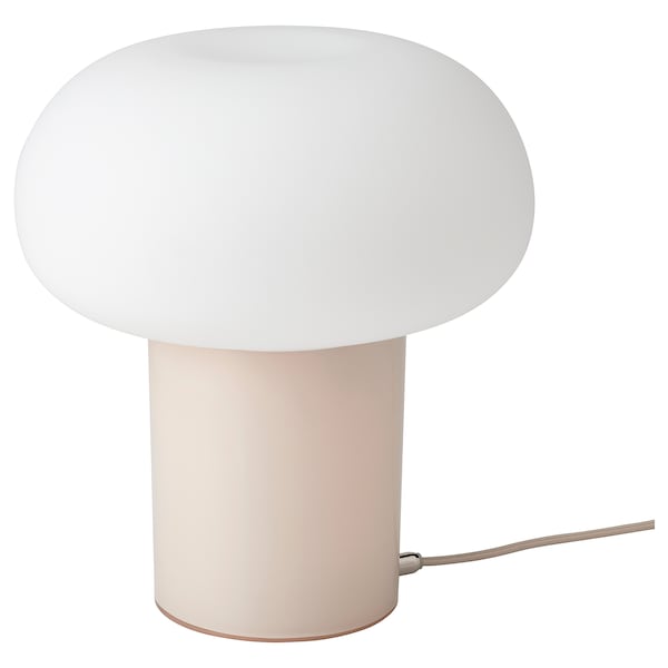 DEJSA Tischleuchte, beige/opalweiß Glas,