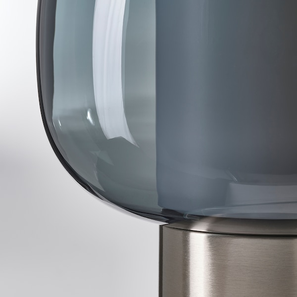HÖGVIND Tischleuchte, vernickelt/grau Glas Super Rabatt