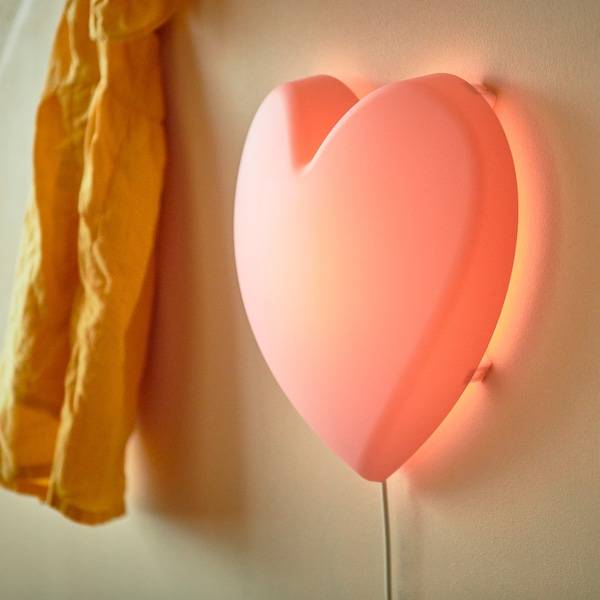 UPPLYST Wandleuchte, LED, Herz rosa Rabatt