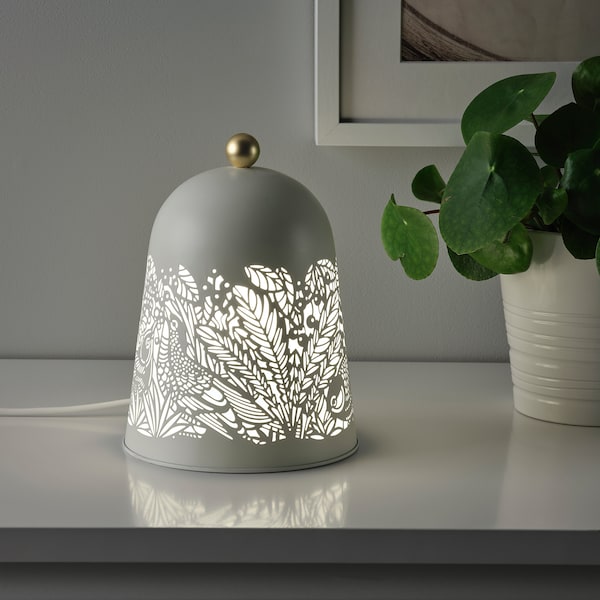 SOLSKUR Tischleuchte, LED, weiß/messingfarben Günstig kaufen