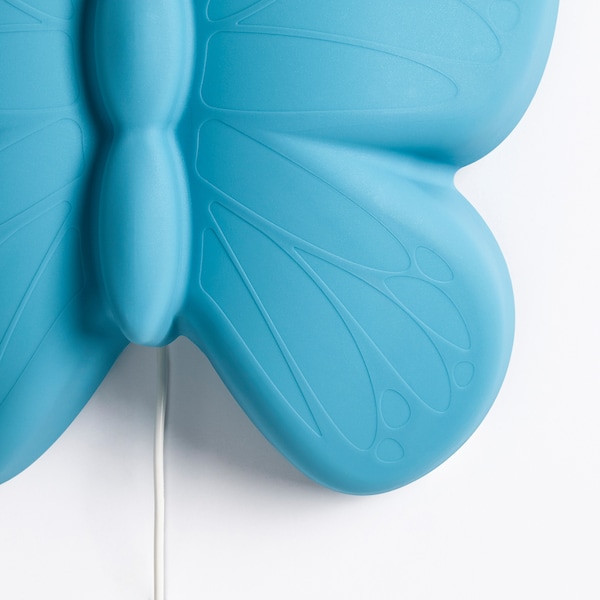 UPPLYST Wandleuchte, LED, Schmetterling hellblau Saisonschlussverkauf