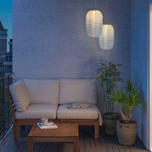SOLVINDEN Solarhängeleuchte, LED, für draußen/oval hellblau, Sonderangebote
