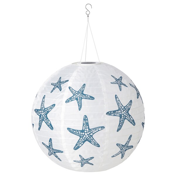 SOLVINDEN Solarhängeleuchte, LED, für draußen rund/blau Stern,