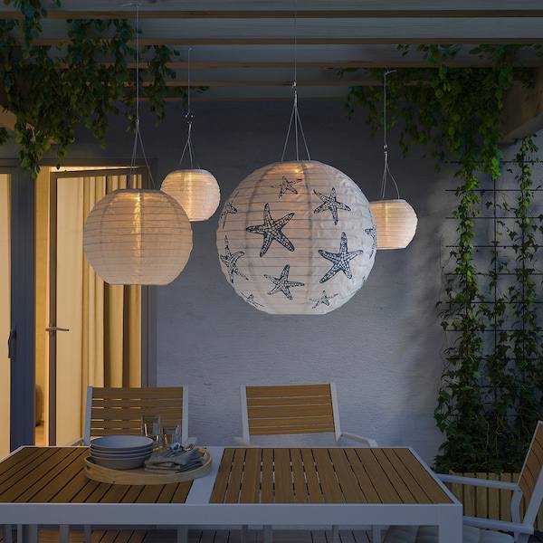 SOLVINDEN Solarhängeleuchte, LED, für draußen rund/blau Stern, VIP-Rabatte
