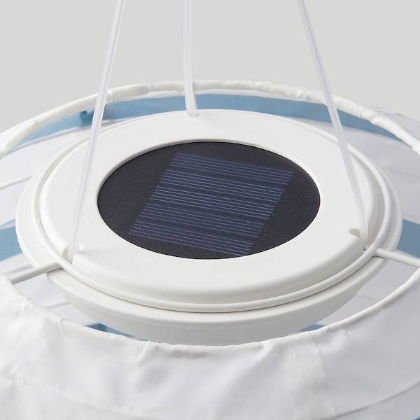 SOLVINDEN Solarhängeleuchte, LED, für draußen oval/blau Streifen, Begrenzte Freigabe