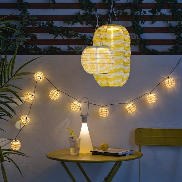 SOLVINDEN Solarhängeleuchte, LED, für draußen oval/gelb Wellen, Letzte 3 Tage
