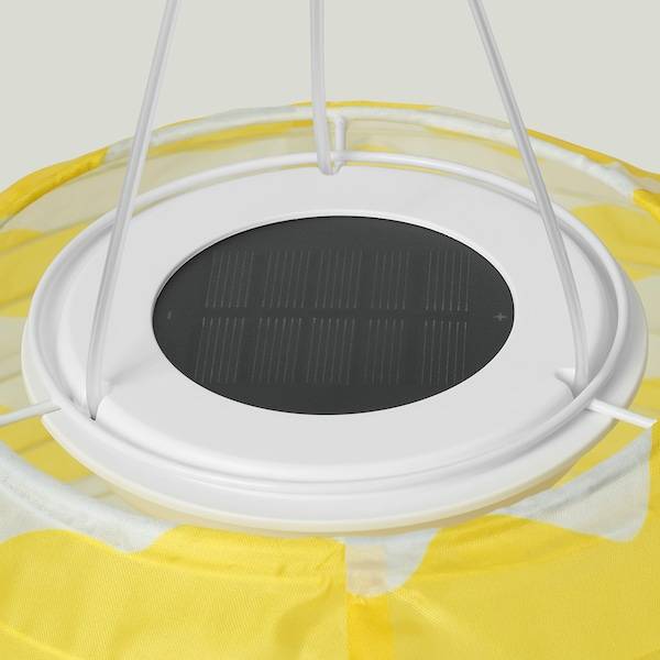 SOLVINDEN Solarhängeleuchte, LED, für draußen oval/gelb Wellen, Letzte 3 Tage