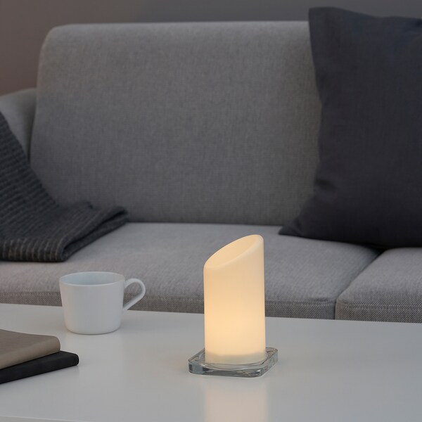 ÄDELLÖVSKOG Blockkerze, LED, weiß/drinnen/draußen, Nur für heute
