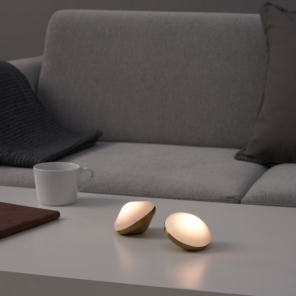 BJÖRKSPIREA Dekobeleuchtung, LED, messingfarben diamantförmig, Sonderangebot der Fabrik