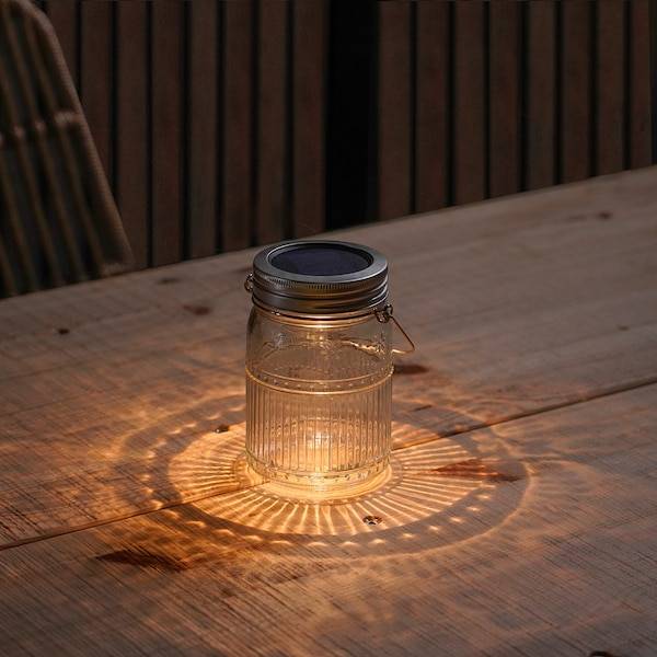 SOLVINDEN Solartischleuchte, LED, für draußen/Glas klar, Clearance-Verkauf