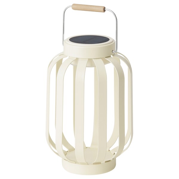 SOLVINDEN Solartischleuchte, LED, beige/Streifen,