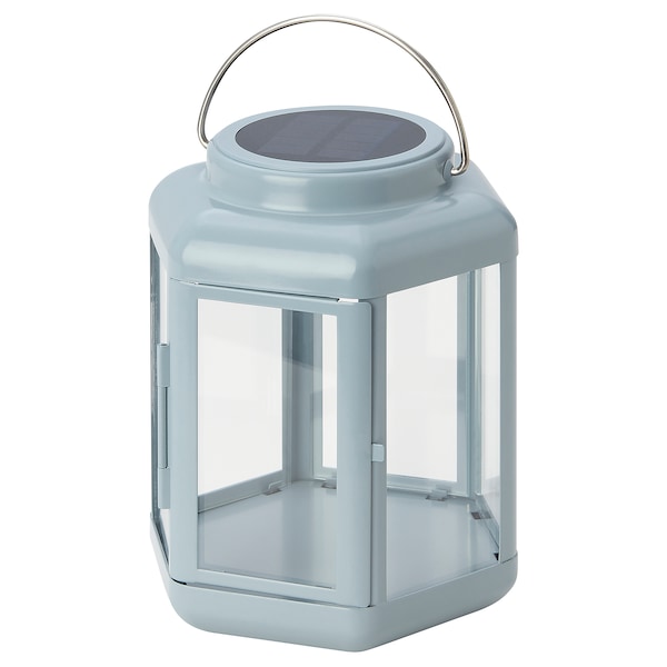 SOLVINDEN Solartischleuchte, LED, Laterne/hellblau,