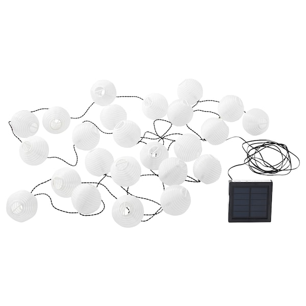 SOLARVET Lichterkette (24), LED, für draußen solarbetrieben/Kugel weiß Schlussverkauf