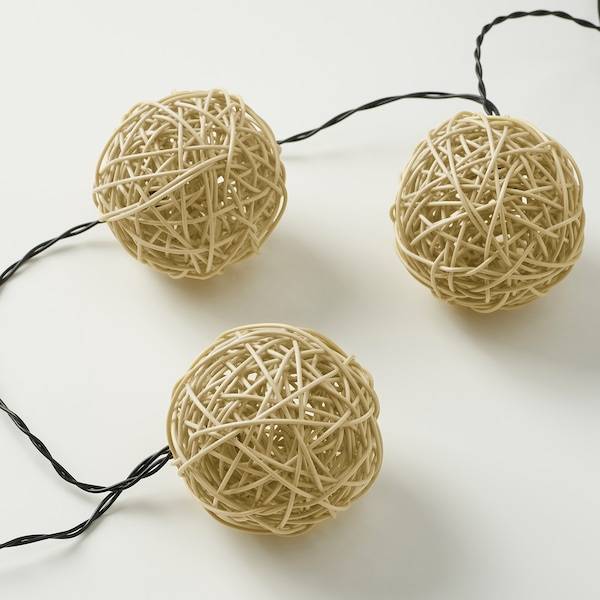 SOLVINDEN Lichterkette (12), LED, batteriebetrieben/beige Fabrikverkauf
