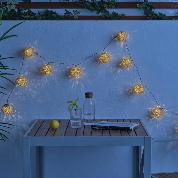 SOLVINDEN Lichterkette (12), LED, batteriebetrieben/beige Fabrikverkauf