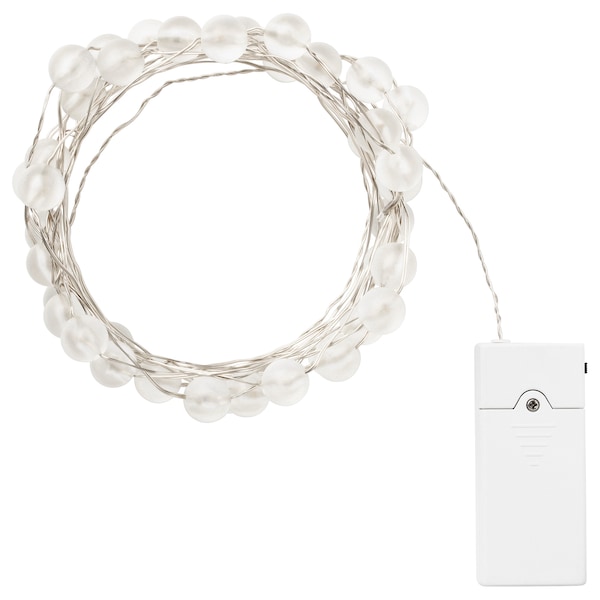 SNÖYRA Lichterkette (40), LED, innen/batteriebetrieben silberfarben