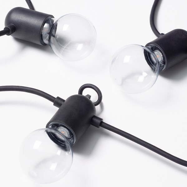 SVARTRÅ Lichterkette (12), LED, schwarz/für draußen Blitzverkäufe