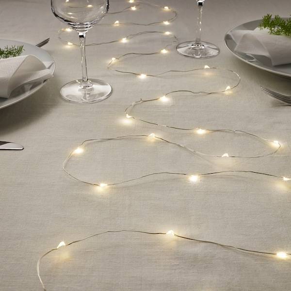VISSVASS Lichterkette (40), LED, innen/batteriebetrieben silberfarben Kostenloser Versand