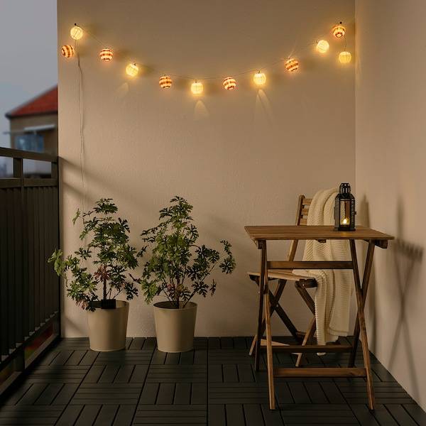 SOLVINDEN Lichterkette (12), LED, solarbetrieben für draußen/rot Streifen Begrenztes Angebot