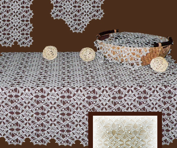Plauener Spitze Tischdecke Harlekin - 90 x 90 cm