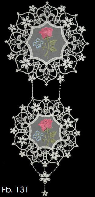 Plauener Spitze Fensterbild Rose