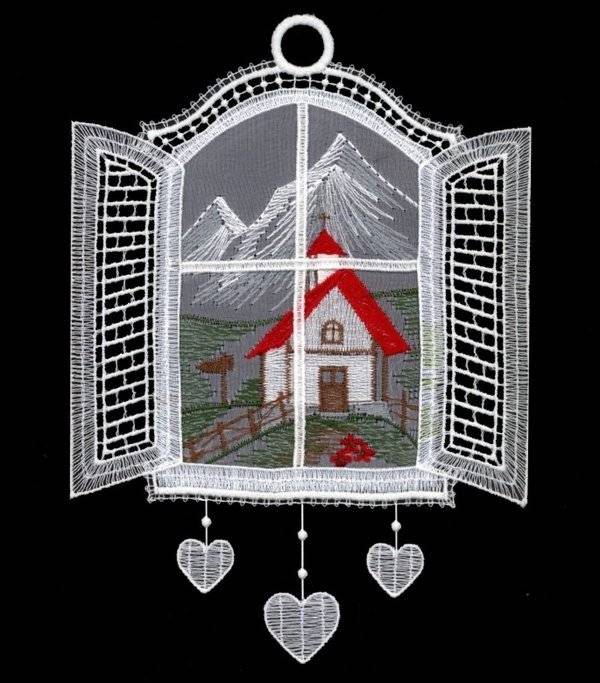 Plauener Spitze Fensterbild Kapelle
