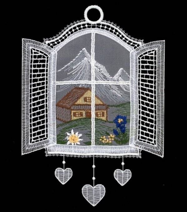 Plauener Spitze Fensterbild Alpen