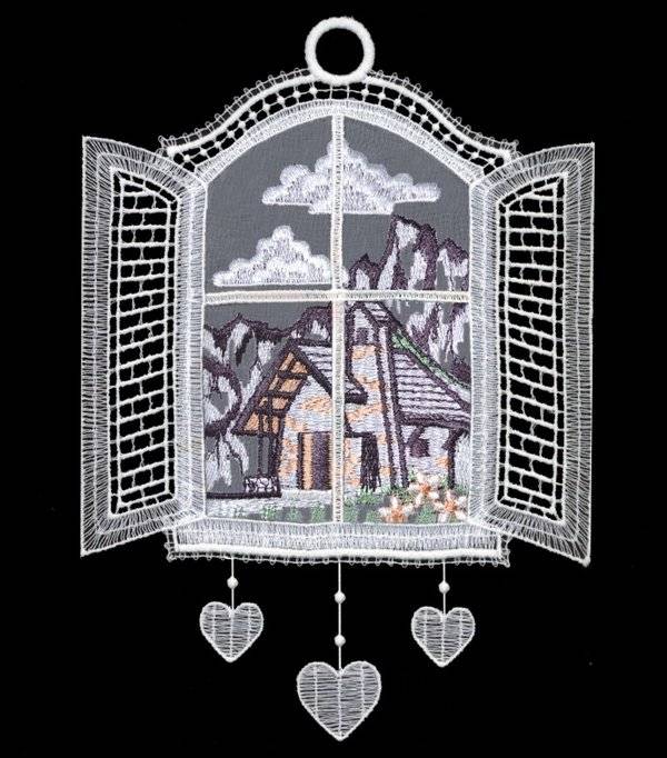 Plauener Spitze Fensterbild Bergkapelle