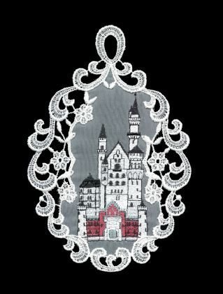 Plauener Spitze Fensterbild Schloss Neuschwanstein