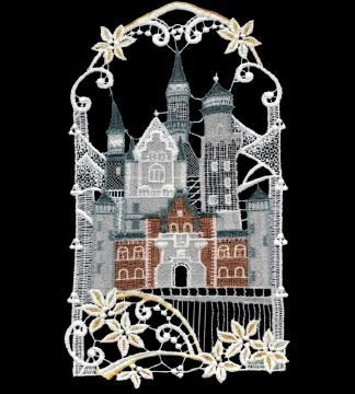 Plauener Spitze Fensterbild Schloss Neuschwanstein