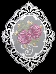Plauener Spitze Fensterbild Chrysantheme
