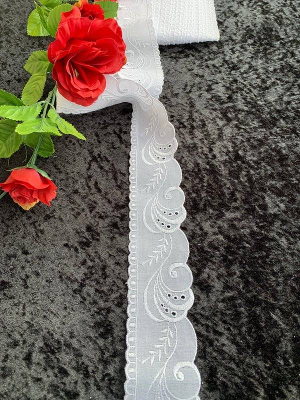 Plauener Spitze Swing 6cm/ weiss