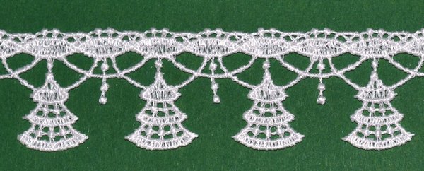 Plauener Spitze Baumketten Spitzengirlande Tannenbaum ecru