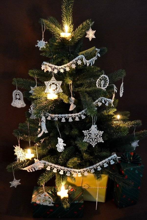 Plauener Spitze Baumketten Spitzengirlande Tannenbaum ecru Bis zu 55% Rabatt
